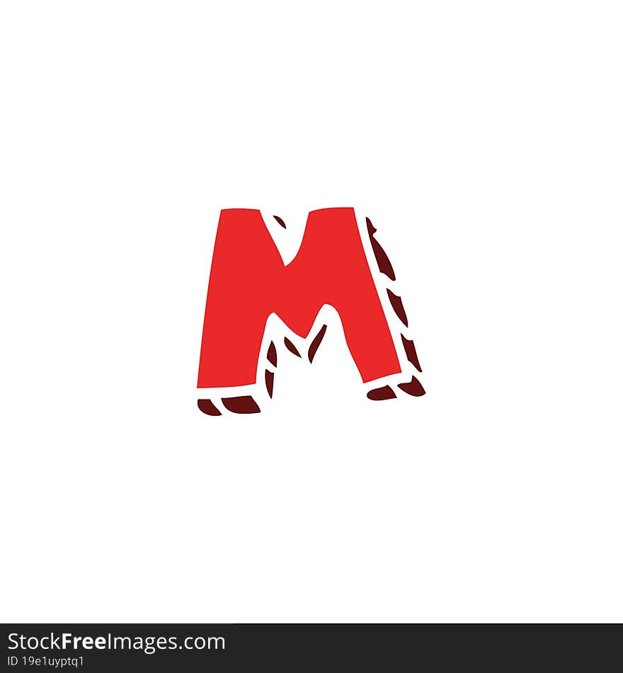 cartoon doodle letter m