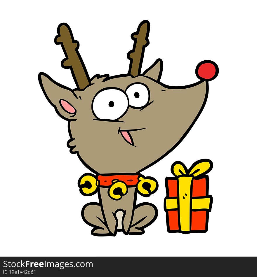 cartoon christmas reindeer. cartoon christmas reindeer