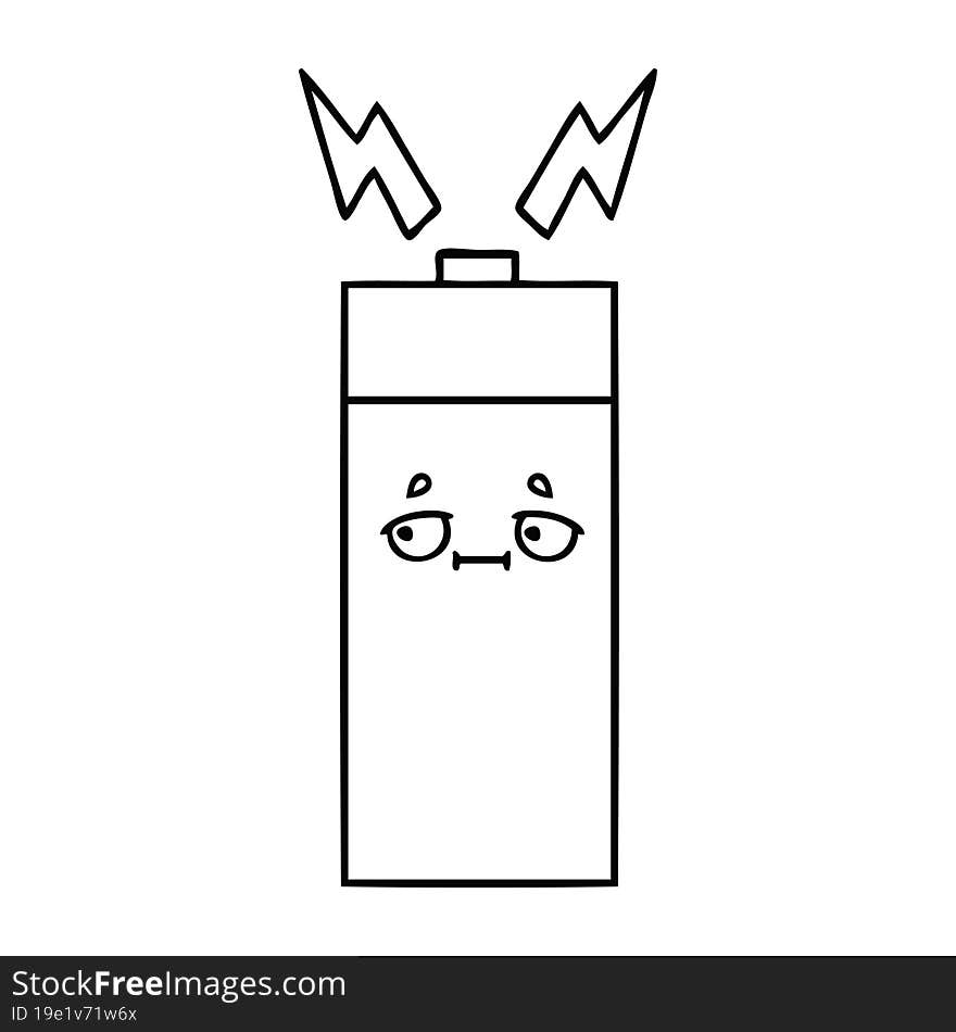 line drawing cartoon battery