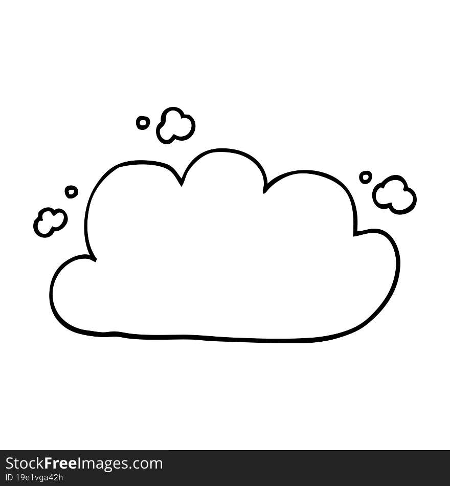 line drawing cartoon storm cloud