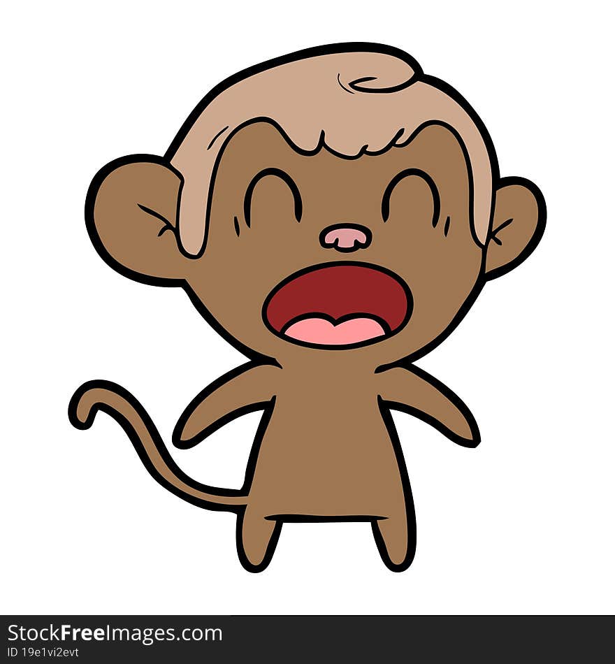 shouting cartoon monkey. shouting cartoon monkey