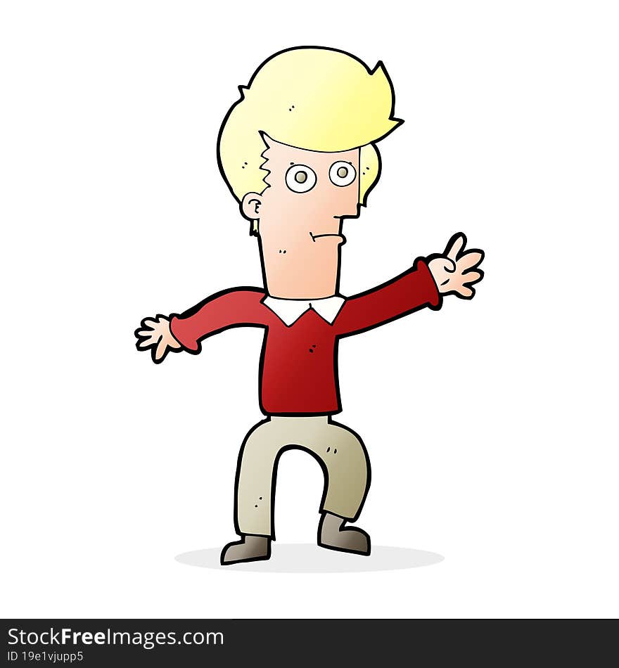 cartoon man waving