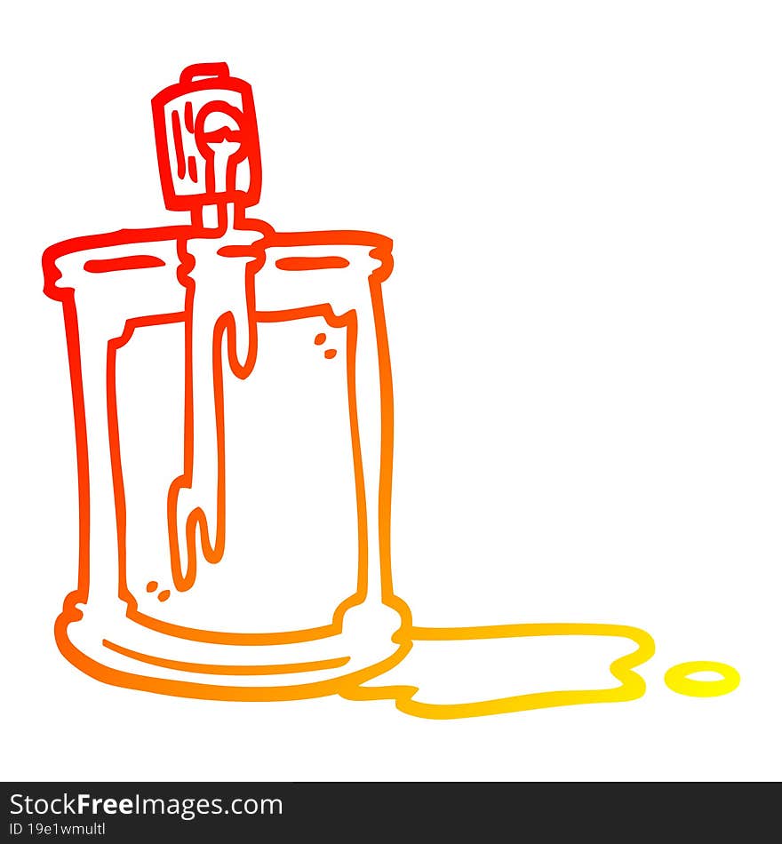 warm gradient line drawing cartoon spray can