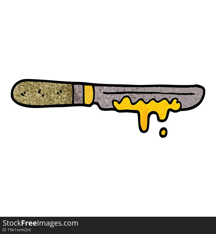 cartoon doodle butter knife