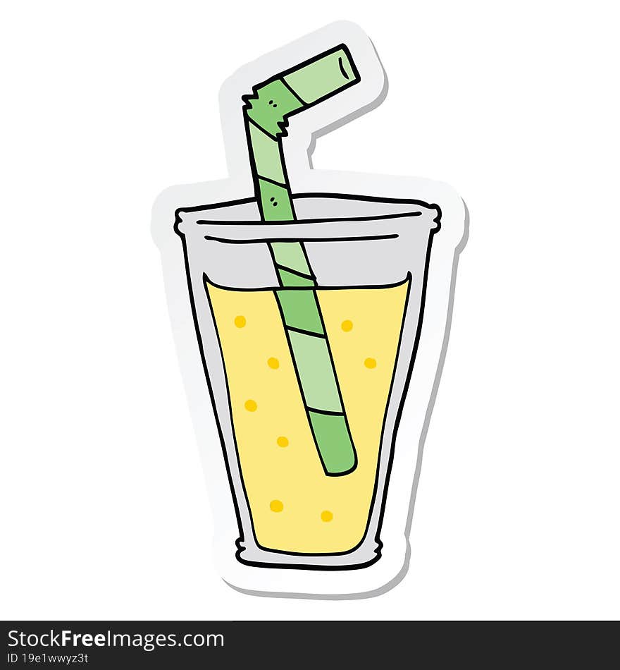 sticker of a cartoon fizzy drink