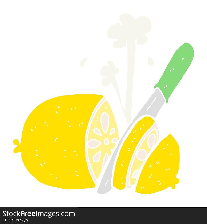 flat color style cartoon sliced lemon