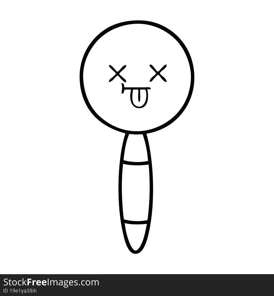 line drawing cartoon magnifying glass