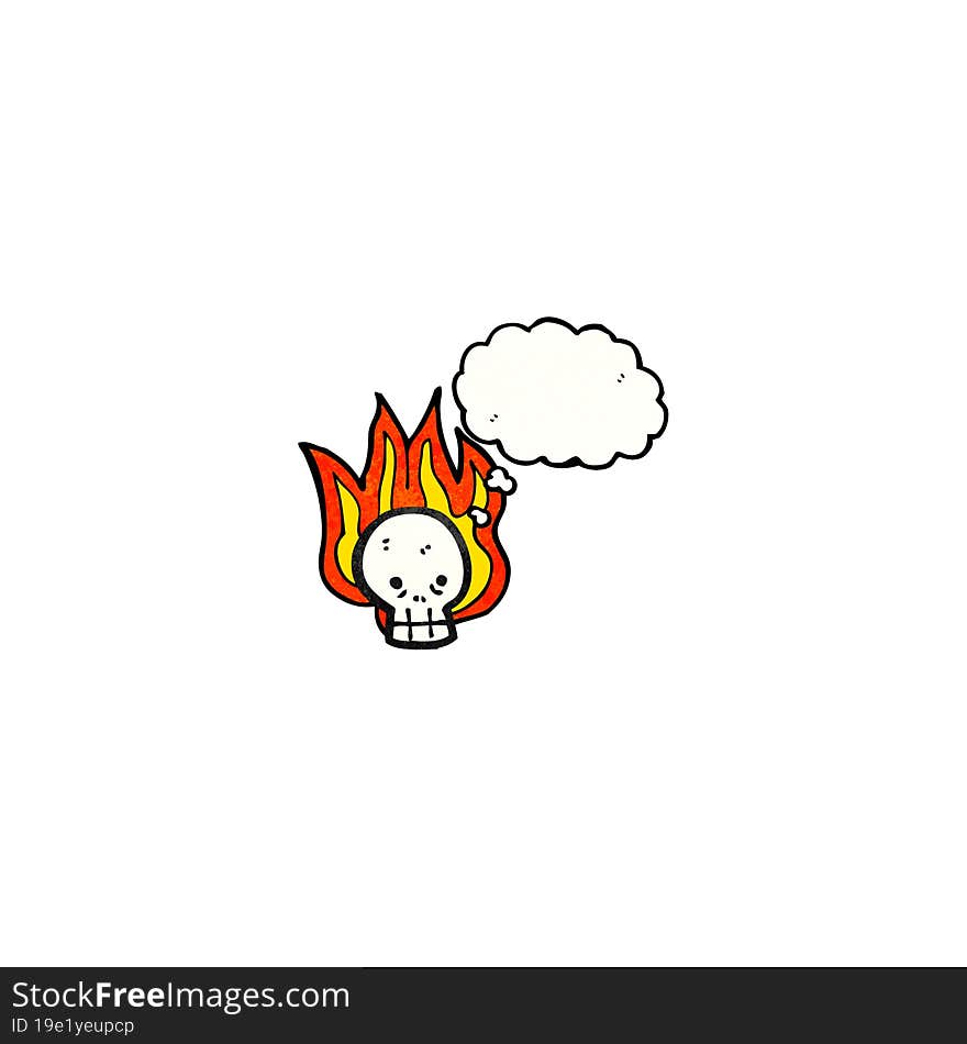 cartoon flaming skull symbol