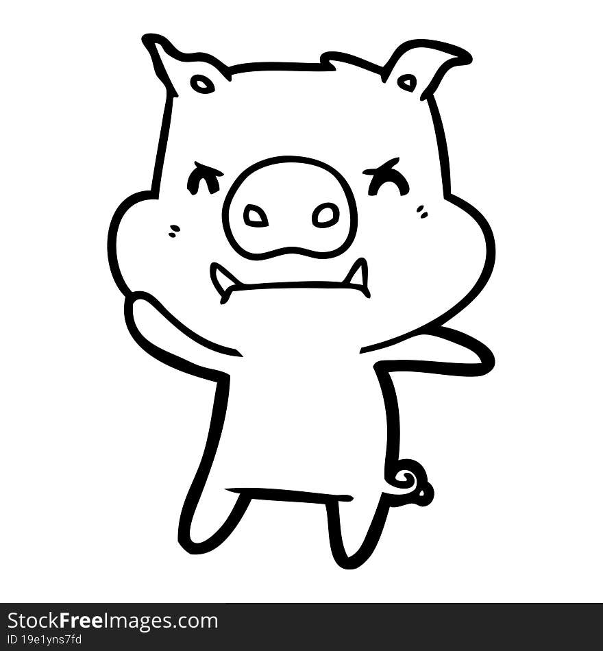 angry cartoon pig. angry cartoon pig