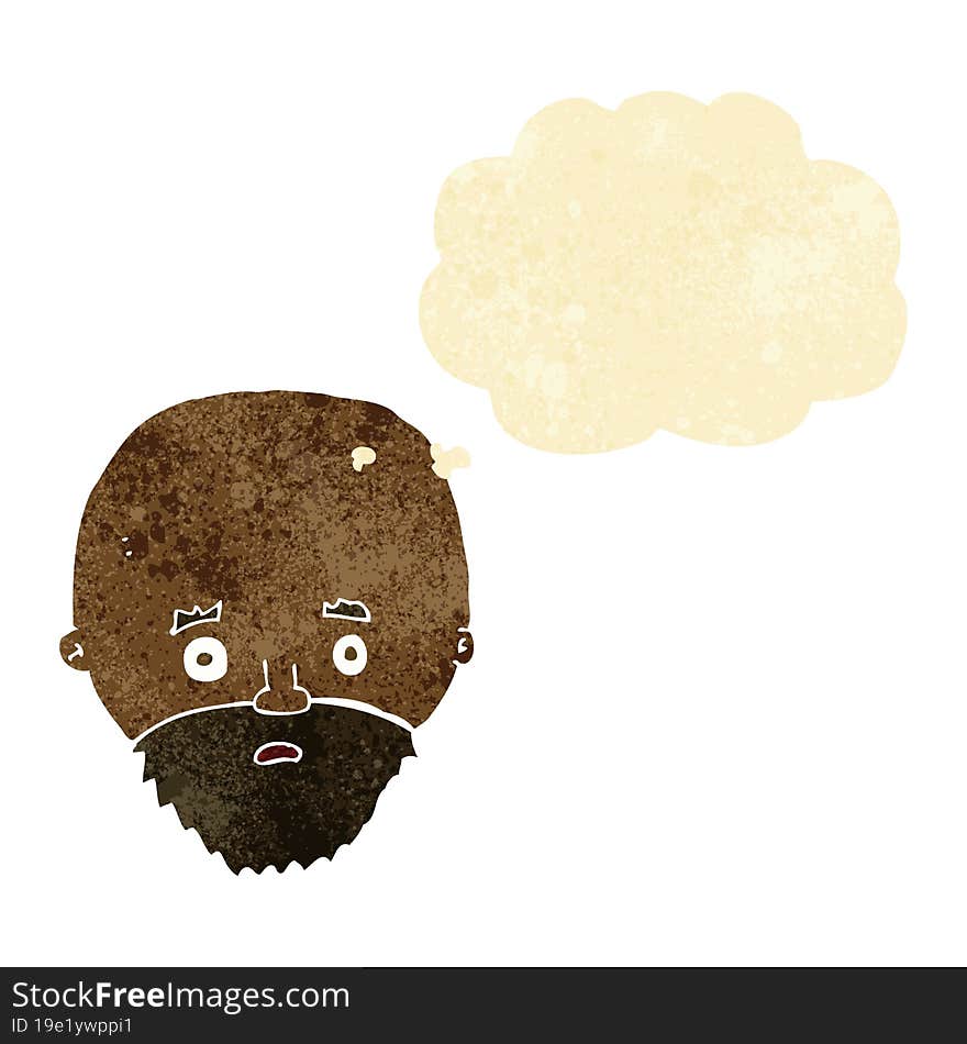 cartoon shocked man with beard with thought bubble