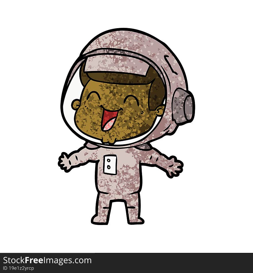 happy cartoon astronaut. happy cartoon astronaut