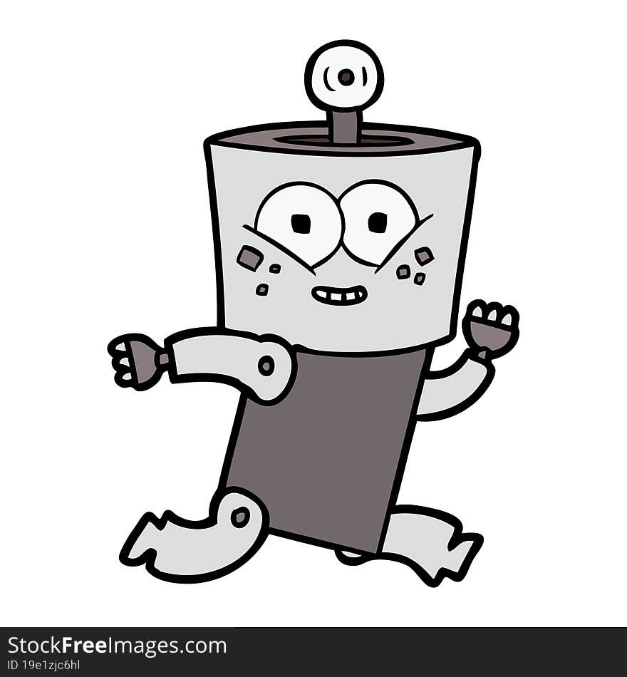 happy cartoon robot. happy cartoon robot