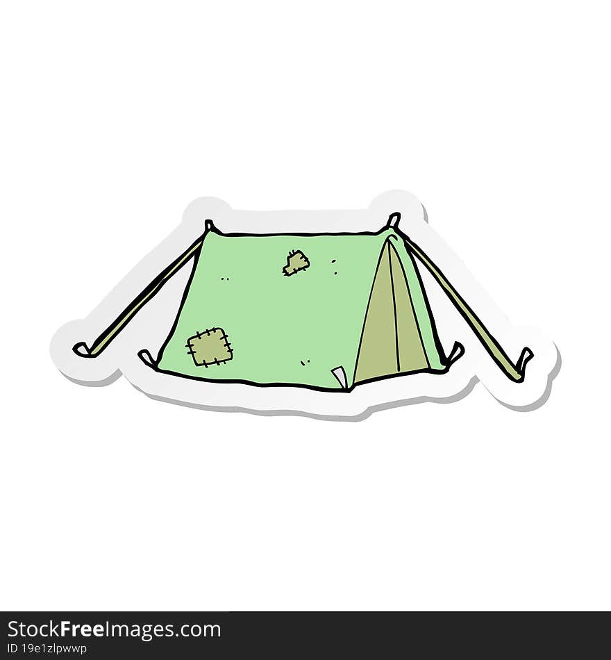 sticker of a cartoon traditional tent