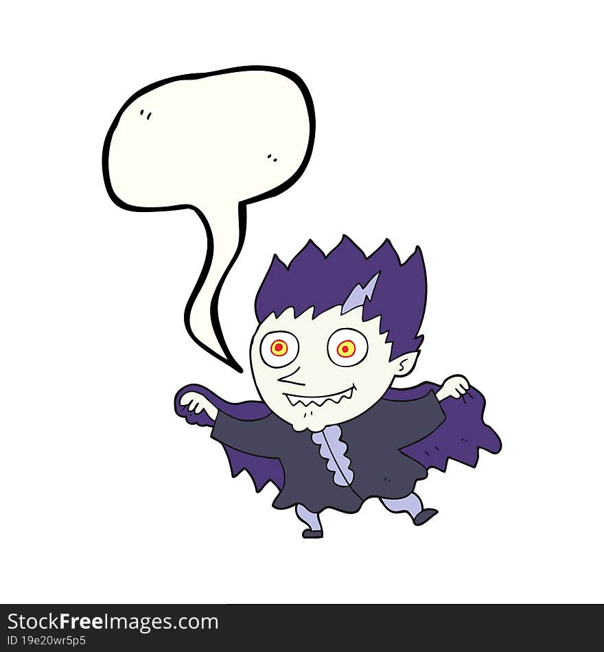 speech bubble cartoon vampire