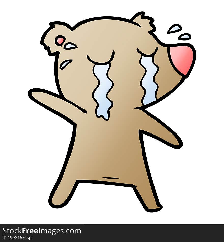 cartoon crying bear. cartoon crying bear