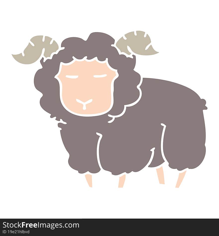 quirky hand drawn cartoon ram