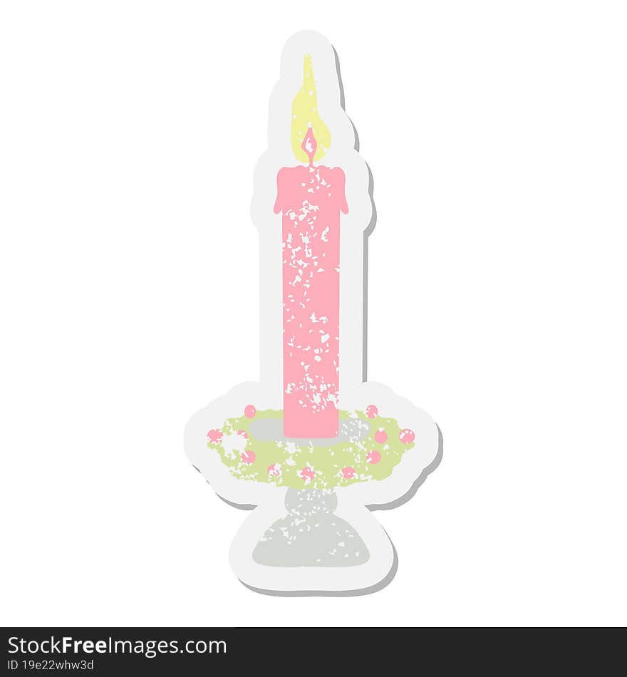 Burning Candle Grunge Sticker