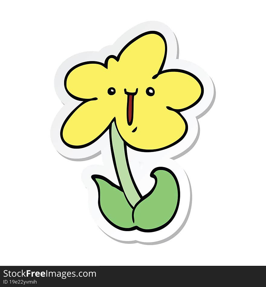 sticker of a cartoon flower