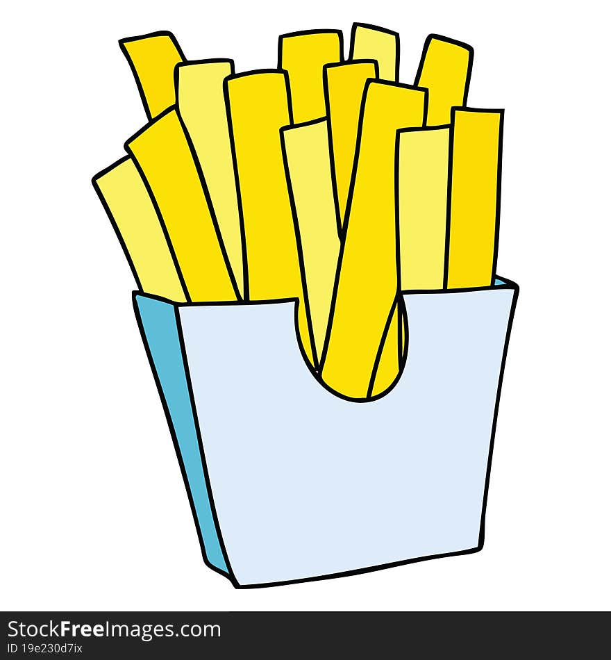 Quirky Hand Drawn Cartoon French Fries