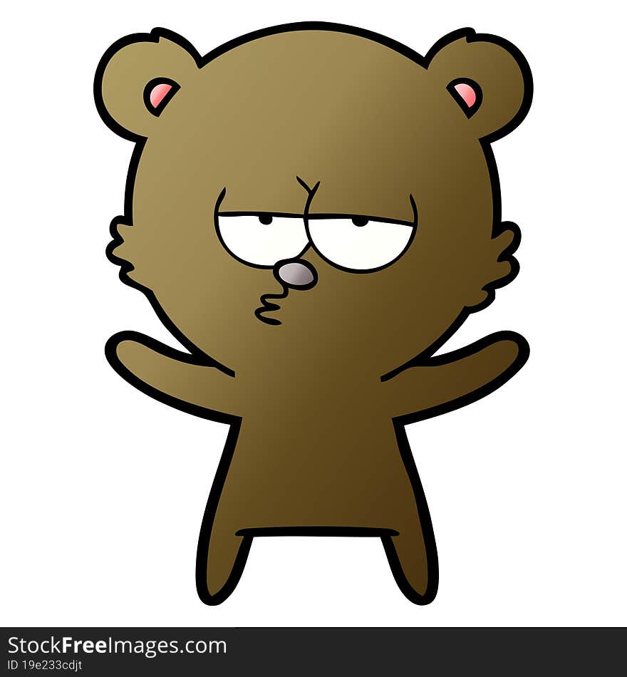 bored bear cartoon. bored bear cartoon