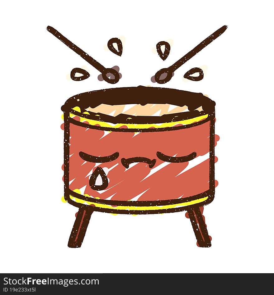 Crying Drum Chalk Drawing