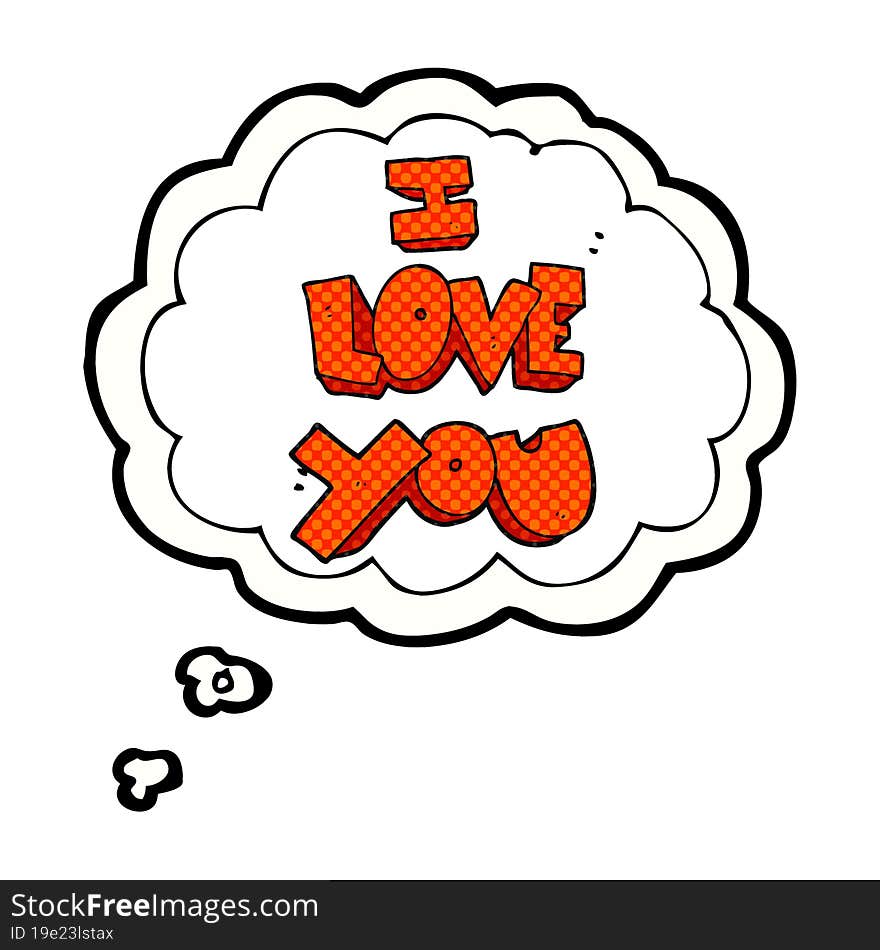 I love you thought bubble cartoon symbol