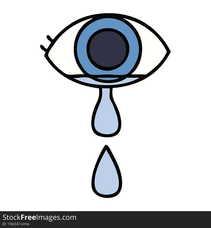 Cute Cartoon Crying Eye