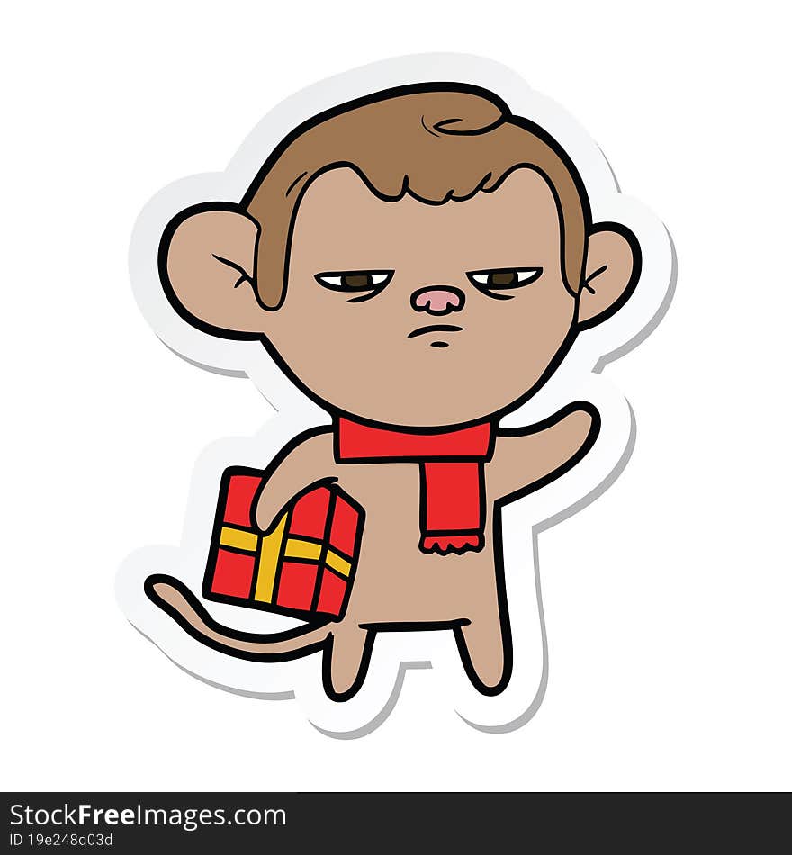 sticker of a cartoon monkey