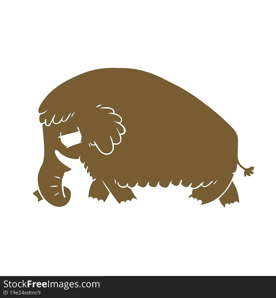 Flat Color Style Cartoon Mammoth