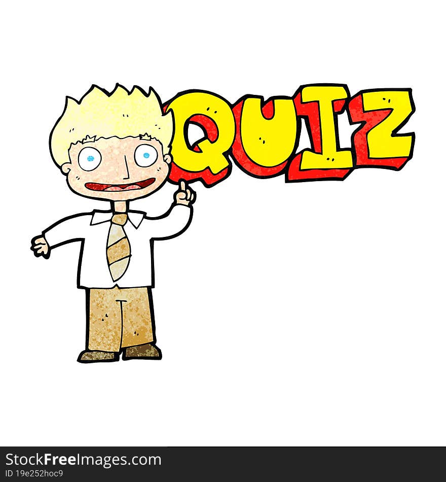 quiz sign cartoon