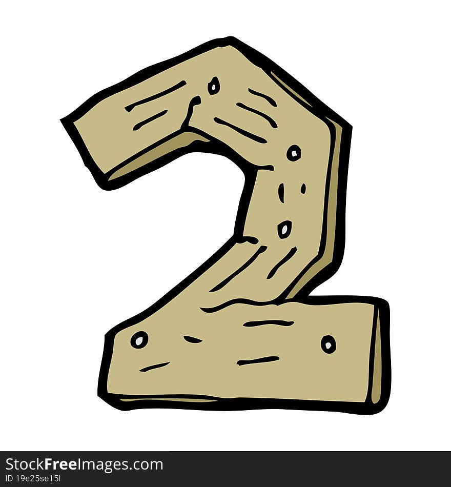 Cartoon Wooden Number