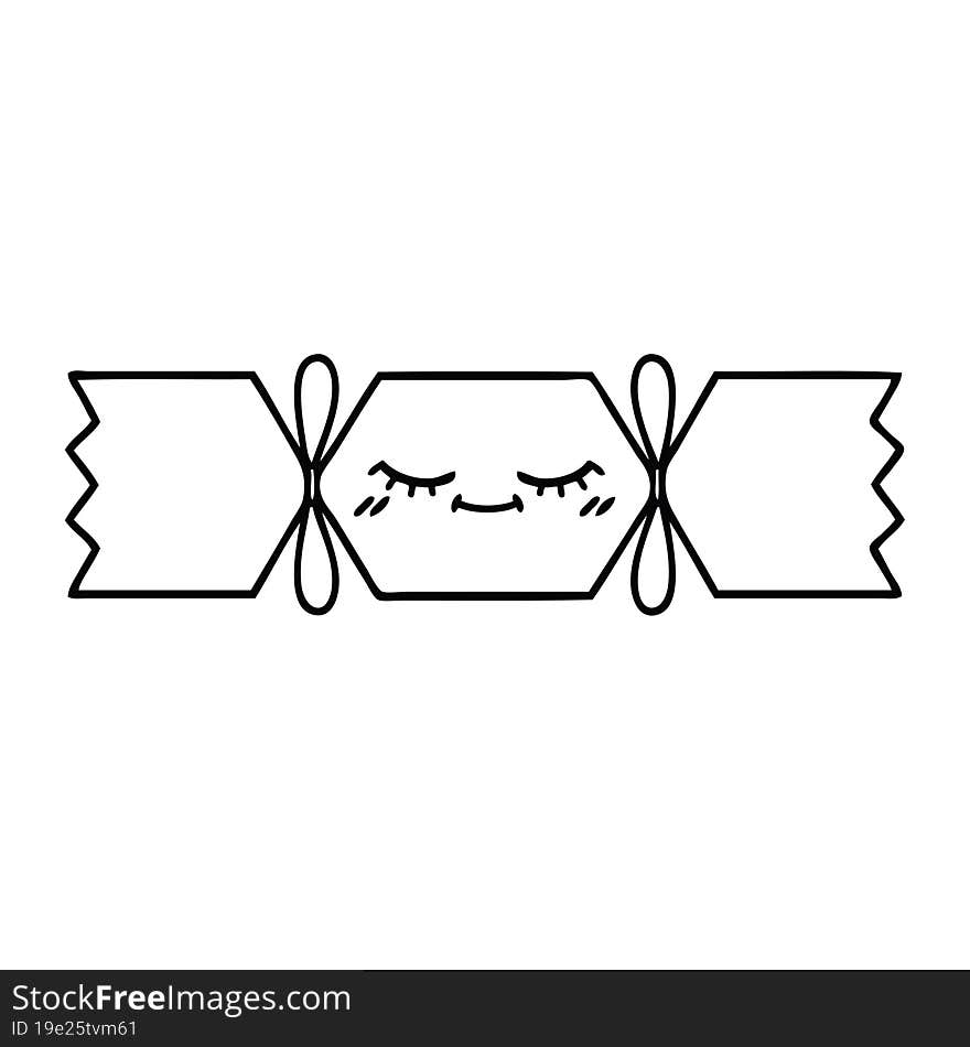 Line Drawing Cartoon Christmas Cracker