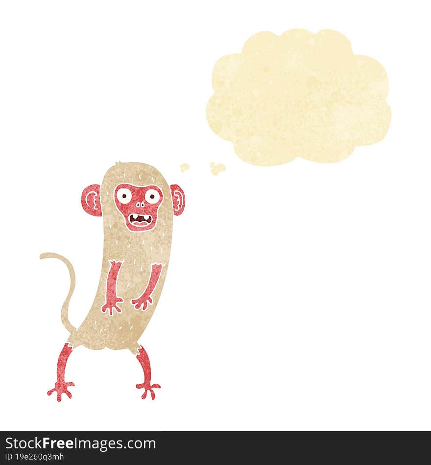 cartoon crazy monkey with thought bubble