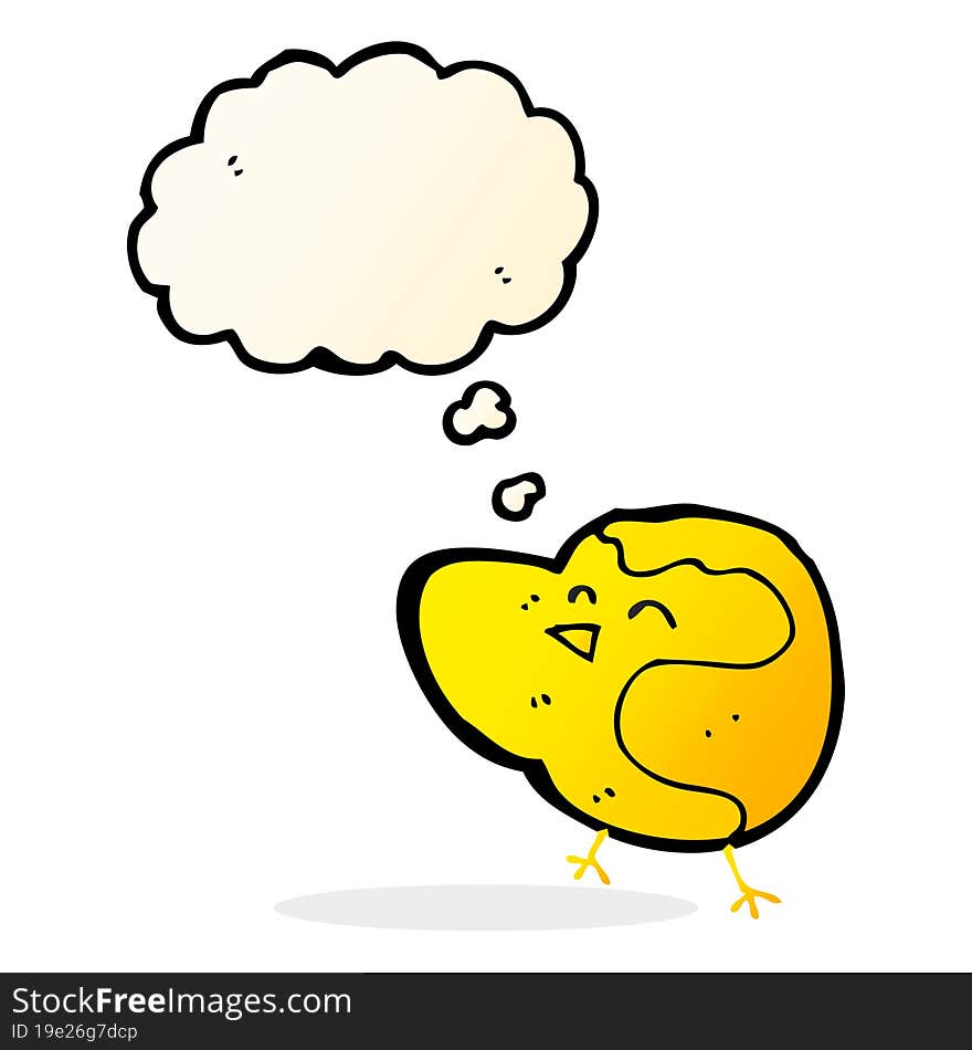 cartoon bird with thought bubble