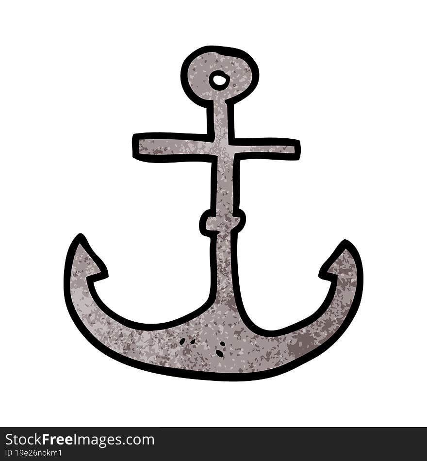 cartoon doodle ship anchor