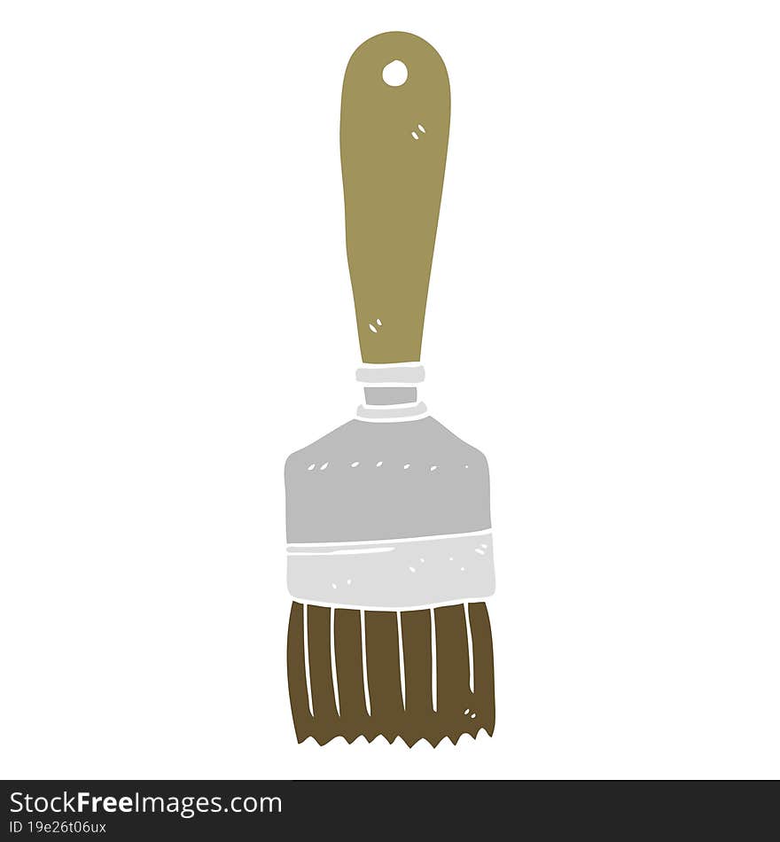 flat color illustration of a cartoon paint brush