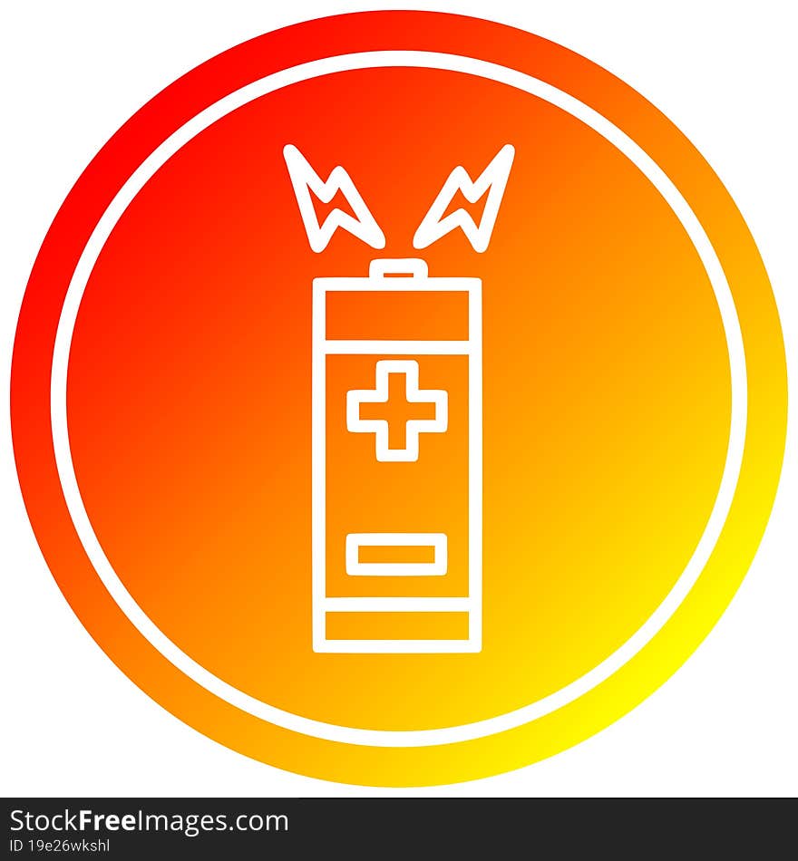 battery circular in hot gradient spectrum