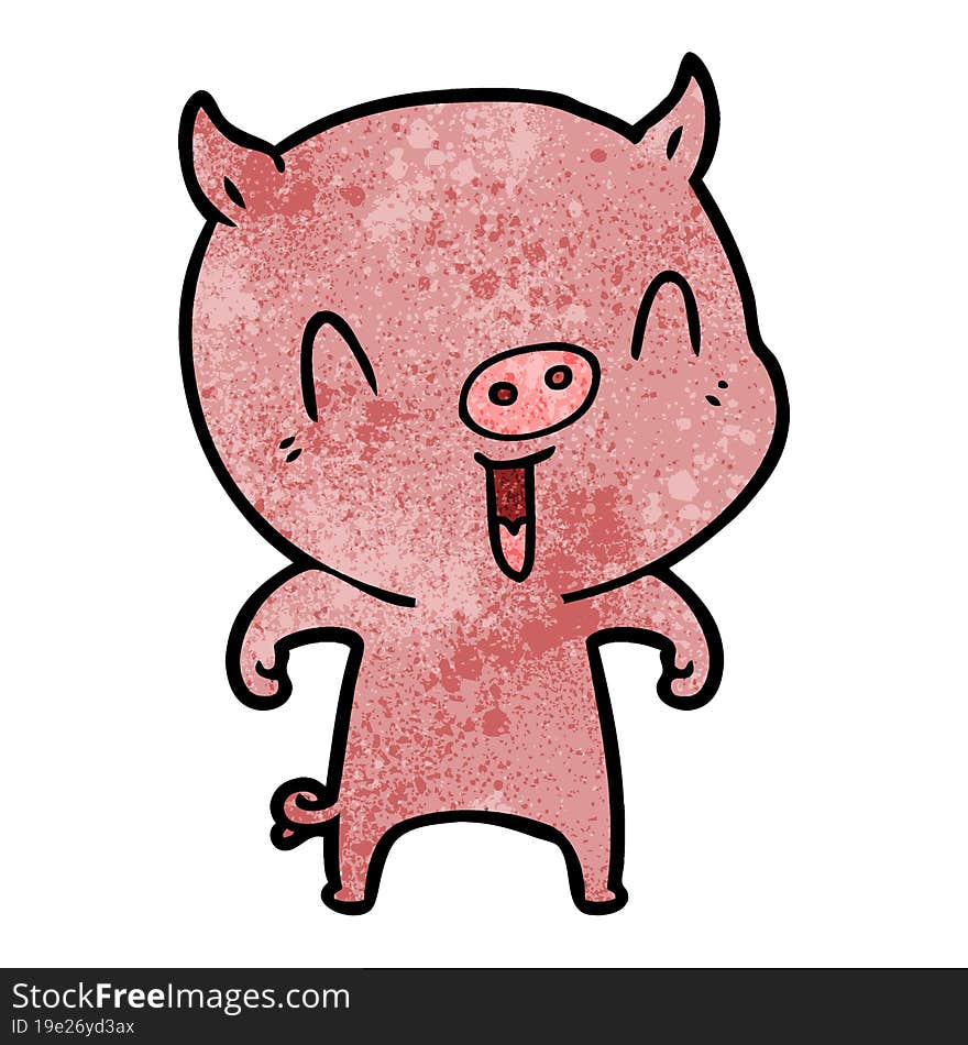 happy cartoon pig. happy cartoon pig