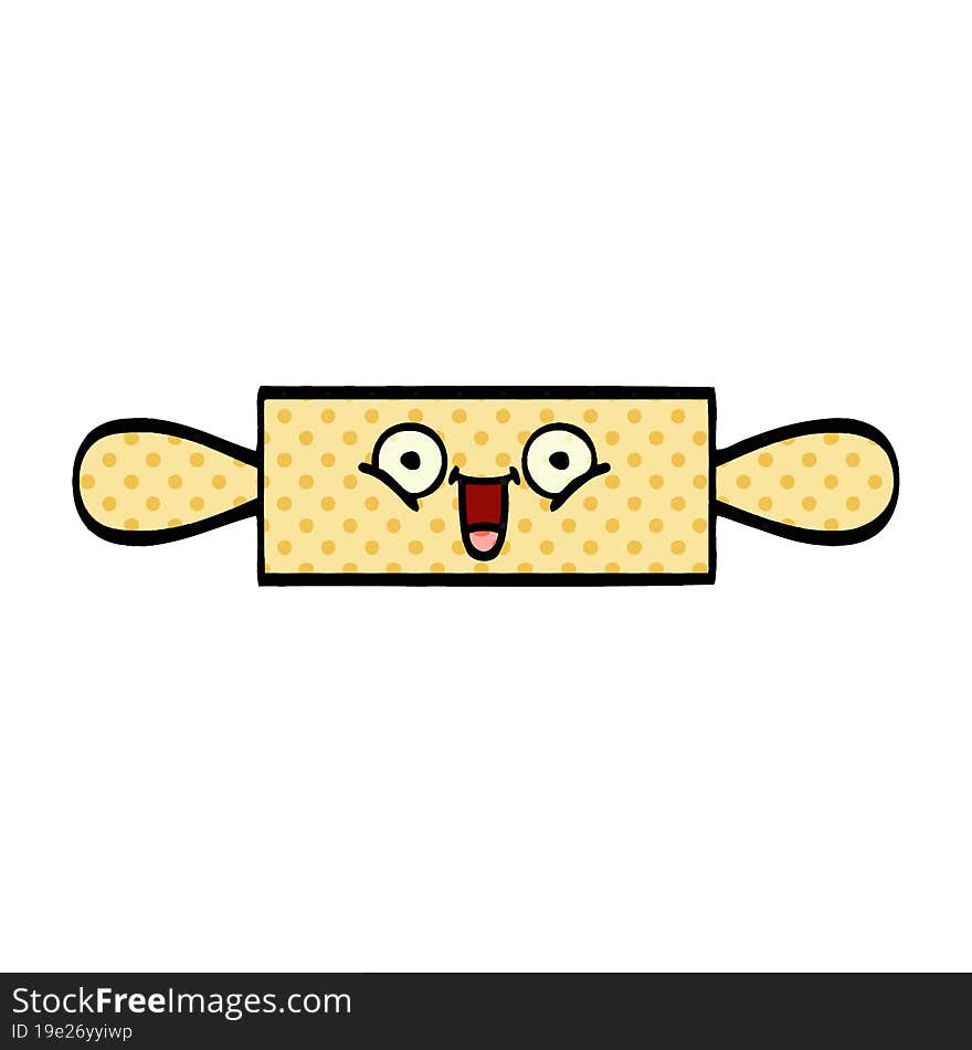 comic book style cartoon of a rolling pin