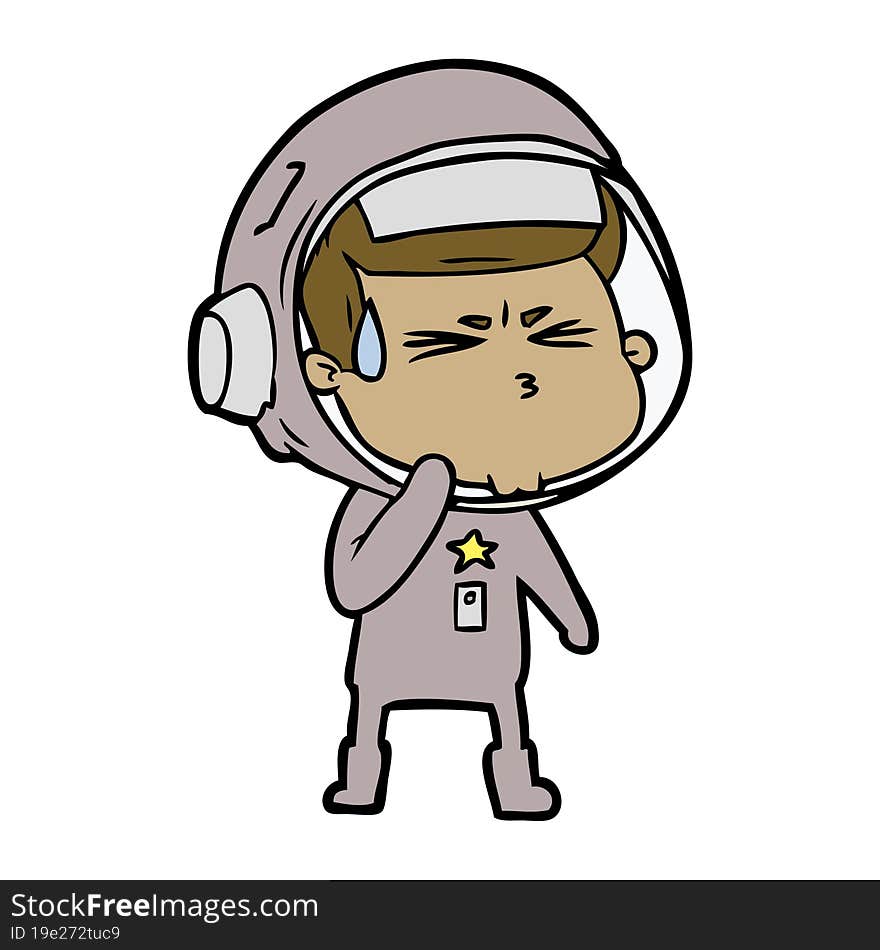 cartoon stressed astronaut. cartoon stressed astronaut