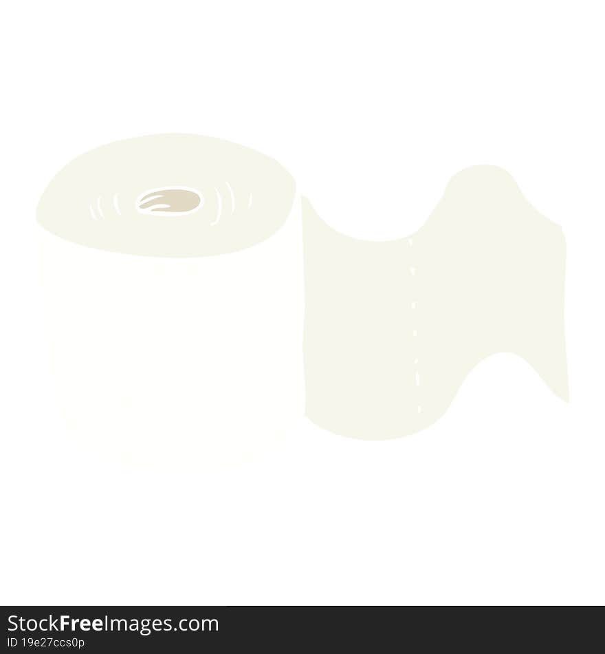 flat color illustration of a cartoon toilet roll