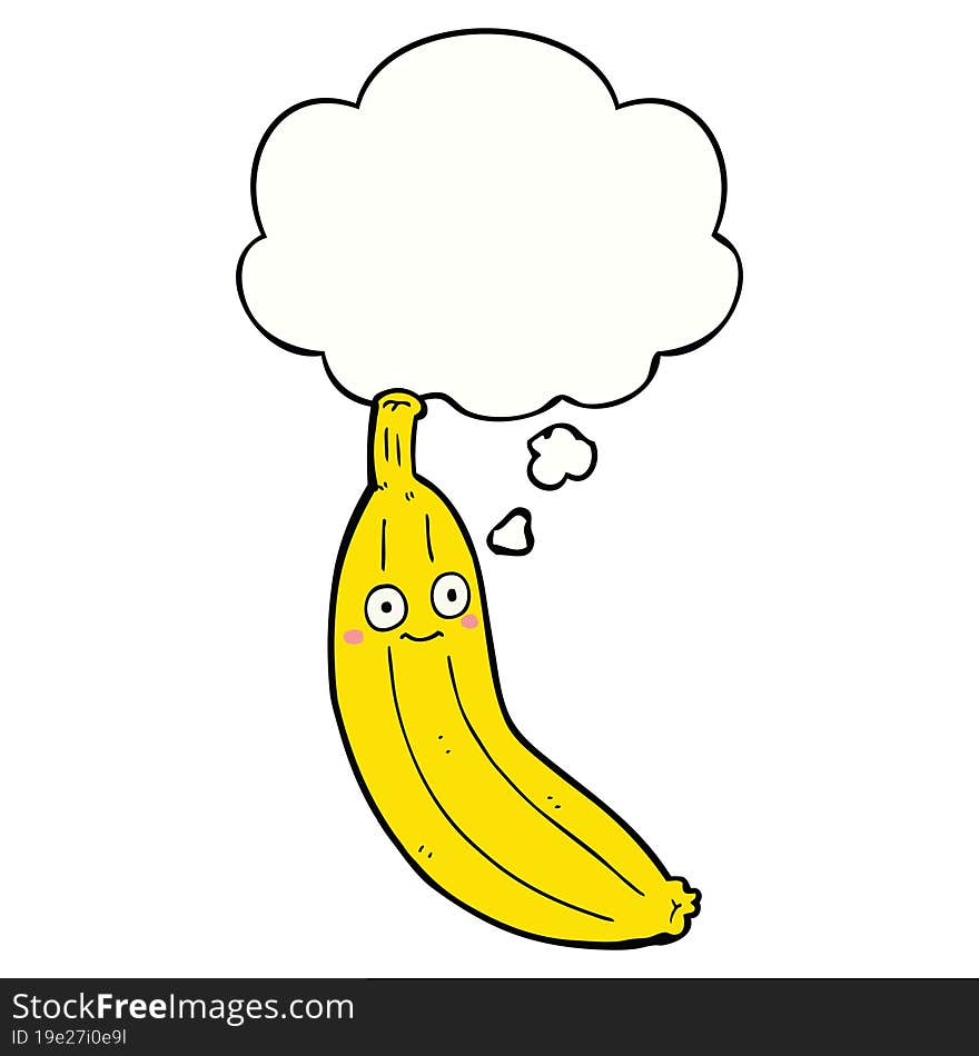 Cartoon Banana And Thought Bubble