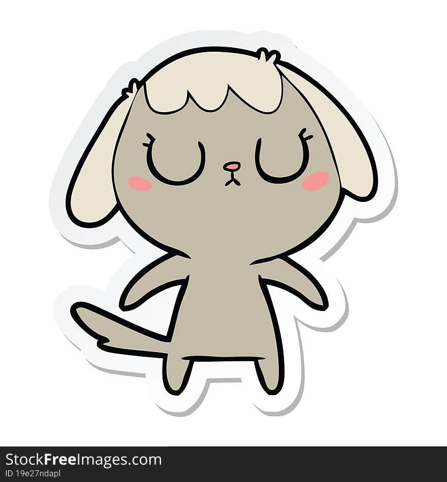 sticker of a cute cartoon dog