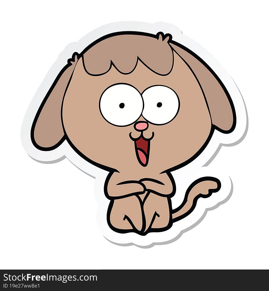 Sticker Of A Cute Cartoon Dog