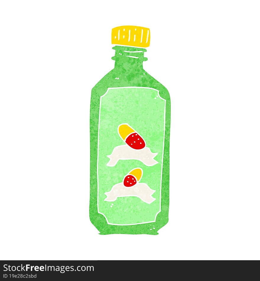 cartoon old bottle of pills