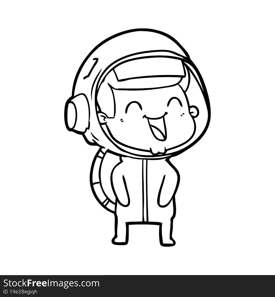 happy cartoon astronaut. happy cartoon astronaut