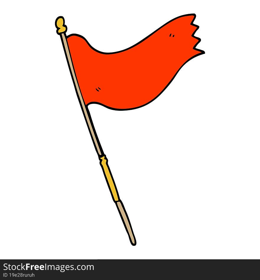 Cartoon Doodle Waving Flag