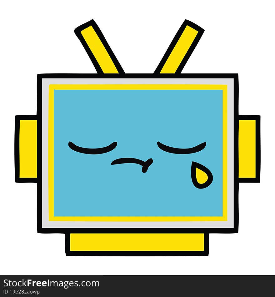 cute cartoon of a robot head. cute cartoon of a robot head