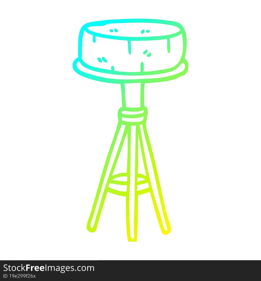 cold gradient line drawing cartoon breakfast stool