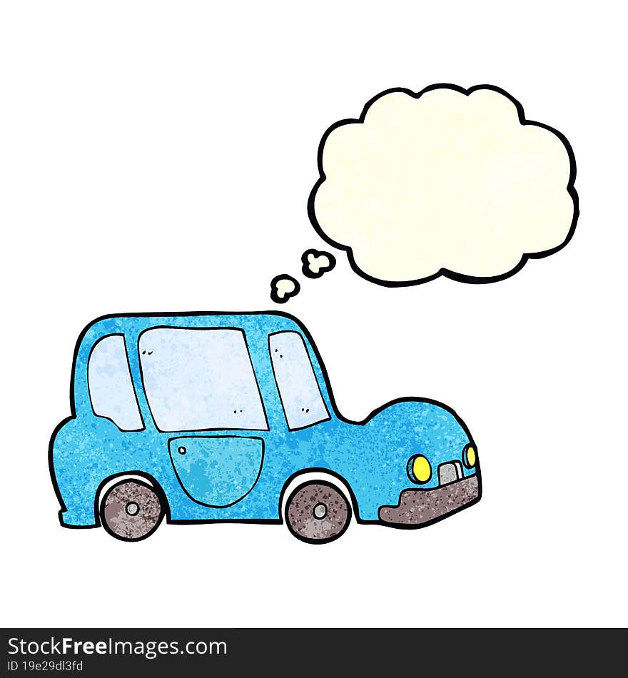 cartoon car with thought bubble